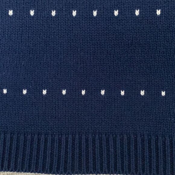 Elisabeth by Los Claiborne Cotton Crew Neck Navy/ White Sweater Men’s Size 1 - Picture 6 of 9